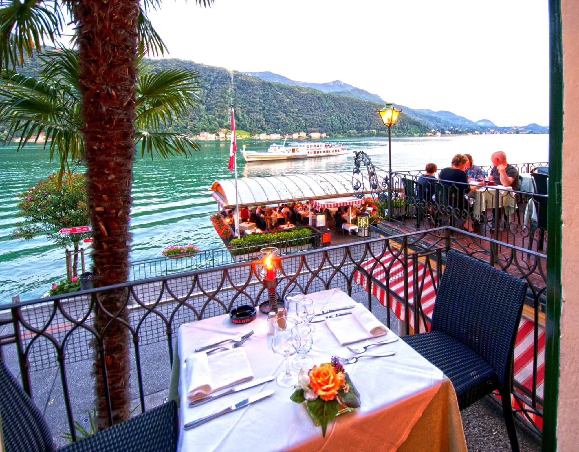 Albergo Ristorante Della Posta Morcote Bagian luar foto