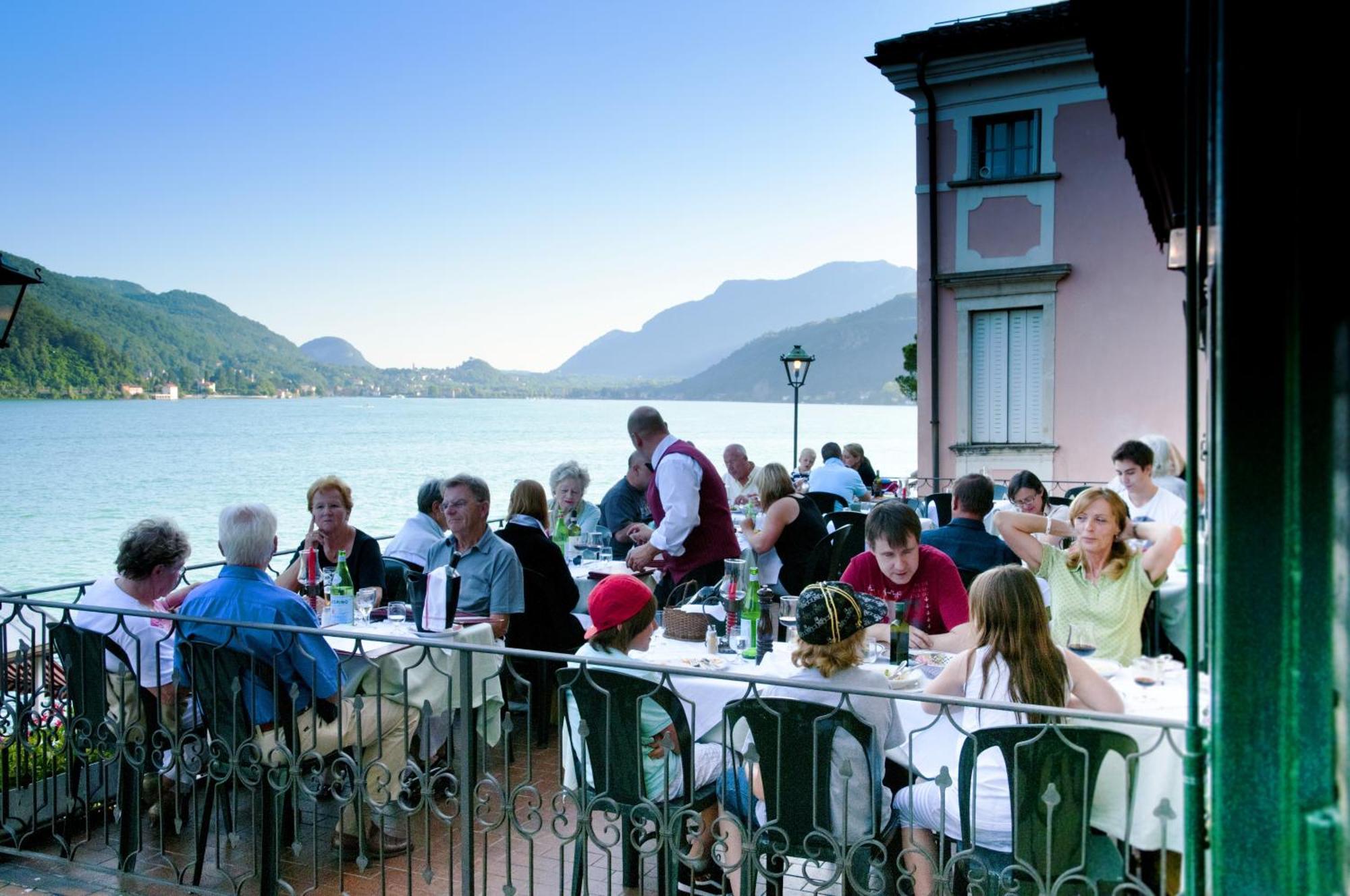 Albergo Ristorante Della Posta Morcote Bagian luar foto