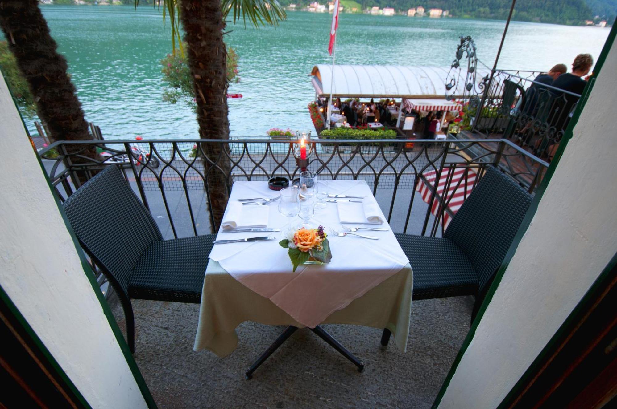 Albergo Ristorante Della Posta Morcote Bagian luar foto